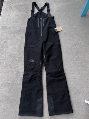 The north face army bibs insulated snow pants bibs black ski pants jumpsuit NWT
